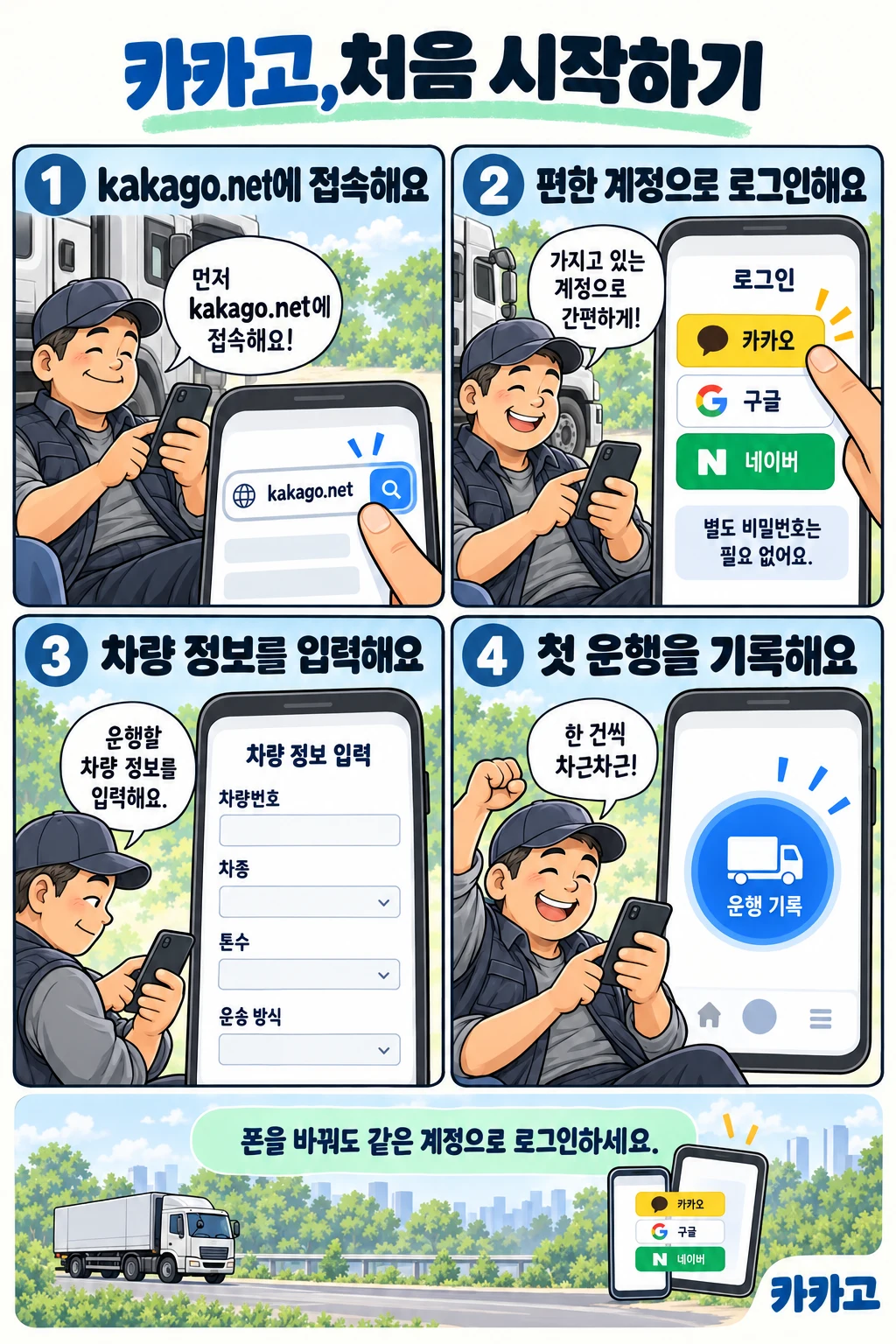 회원가입부터 차량 정보 입력까지 그림으로 안내합니다.
